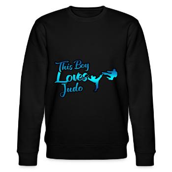 Dieser Junge liebt Judo - Stanley/Stella Unisex Bio-Sweatshirt CHANGER  - Schwarz - Vorne - Nik (191cm) & Marisol (170cm)