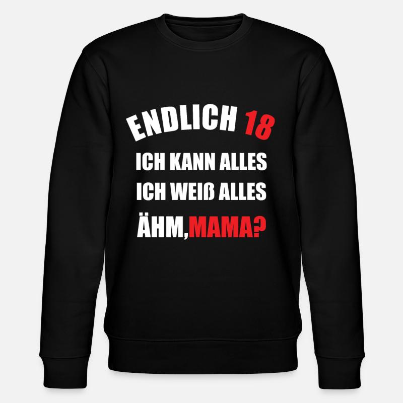 Endlich 18 - Stanley/Stella Unisex Bio-Sweatshirt CHANGER  - Schwarz