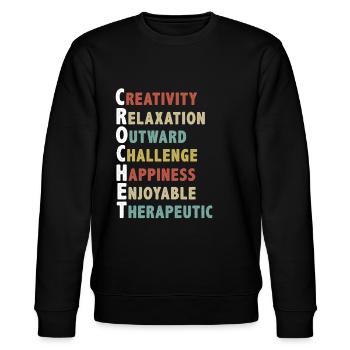 Crochet, relaxation au crochet - Sweat bio CHANGER Stanley/Stella Unisexe - noir - Devant - Nik (191cm) & Marisol (170cm)