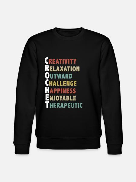 Crochet, crochet gift - Stanley/Stella CHANGER Unisex Organic Sweatshirt - black