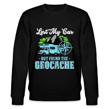 Geocaching - Stanley/Stella Unisex Bio-Sweatshirt CHANGER  - Schwarz - Vorne - Nik (191cm) & Marisol (170cm)