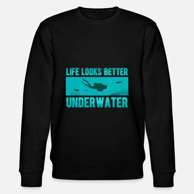 Life looks better underwater - Stanley/Stella Unisex Bio-Sweatshirt CHANGER  - Schwarz