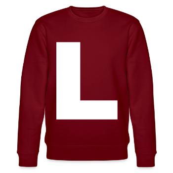 Buchstabe Initialen L - Stanley/Stella Unisex Bio-Sweatshirt CHANGER  - Burgunderrot - Vorne - Nik (191cm) & Marisol (170cm)