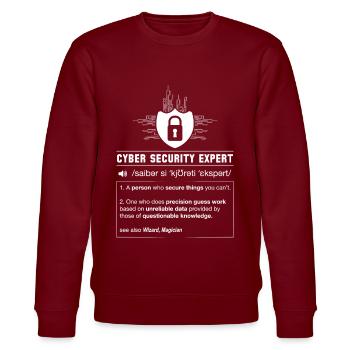 Cyber Security Definition Programmierer IT Nerd - Stanley/Stella Unisex Bio-Sweatshirt CHANGER  - Burgunderrot - Vorne - Nik (191cm) & Marisol (170cm)