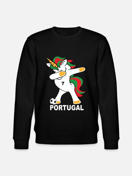 Fodbold dab enhjørning Portugal portugisisk - Stanley/Stella økologisk unisex-sweatshirt CHANGER  - sort