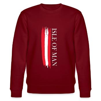 isle of man skizzierte Landesfarben - Stanley/Stella Unisex Bio-Sweatshirt CHANGER  - Burgunderrot - Vorne - Nik (191cm) & Marisol (170cm)