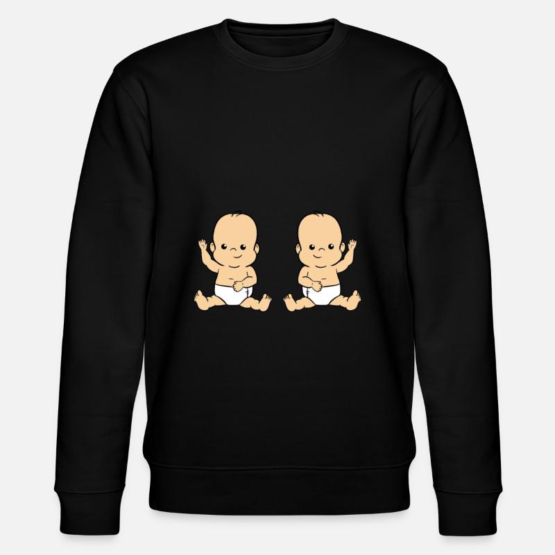 Twin babies - Stanley/Stella CHANGER Unisex Organic Sweatshirt - black