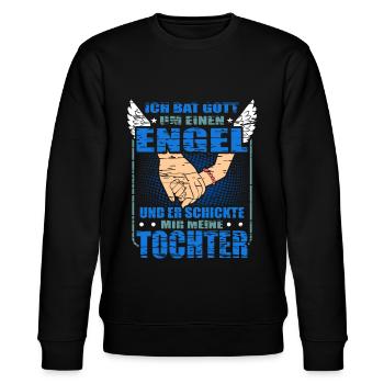 Vater Tochter Spruch Lustiges Papa Vatertag - Stanley/Stella Unisex Bio-Sweatshirt CHANGER  - Schwarz - Vorne - Nik (191cm) & Marisol (170cm)