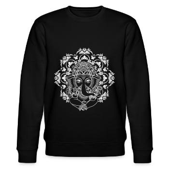 Ganesha Hindu Mandala Tribal - Stanley/Stella Unisex Bio-Sweatshirt CHANGER  - Schwarz - Vorne - Nik (191cm) & Marisol (170cm)