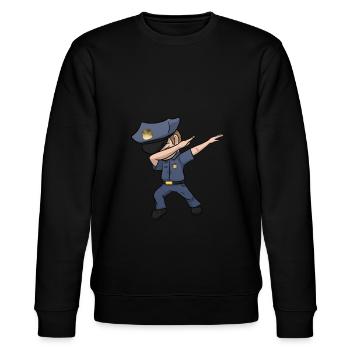 Dabbing cop Dab police - Stanley/Stella CHANGER Unisex Organic Sweatshirt - black - Front - Nik (191cm) & Marisol (170cm)