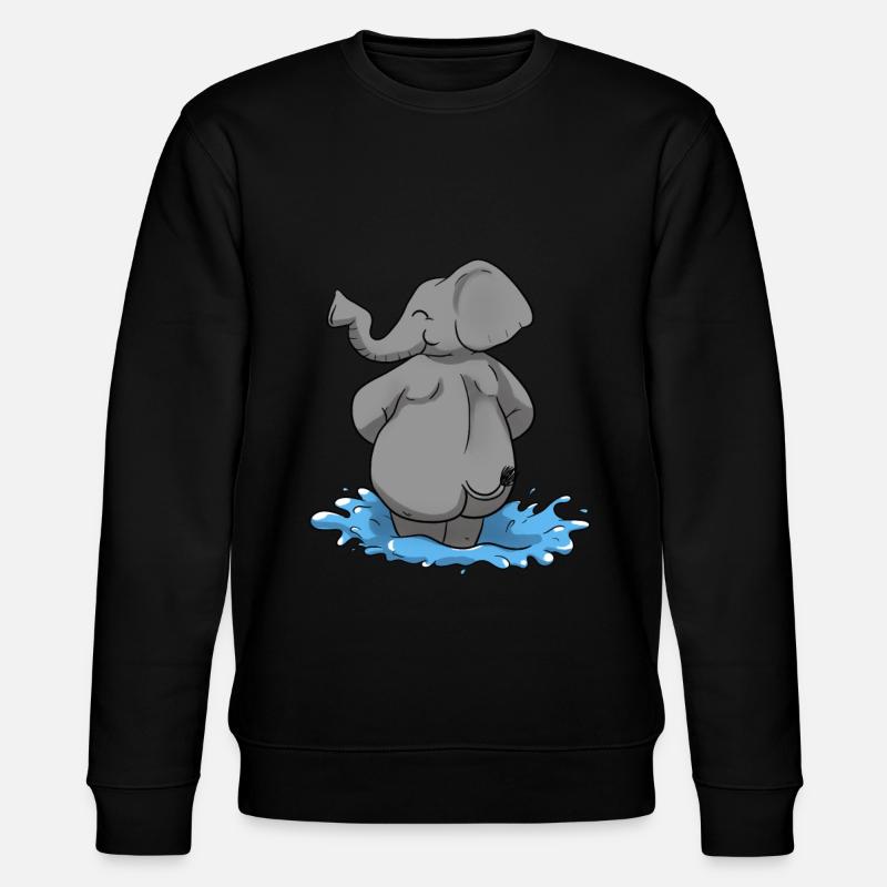 Elefant Wasser Elephant - Stanley/Stella Unisex Bio-Sweatshirt CHANGER  - Schwarz