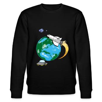 Fliegende Rakete - Stanley/Stella Unisex Bio-Sweatshirt CHANGER  - Schwarz - Vorne - Nik (191cm) & Marisol (170cm)