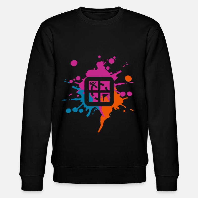 Geocaching Farbiger Klecks - Stanley/Stella Unisex Bio-Sweatshirt CHANGER  - Schwarz