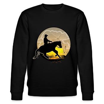 Westernreiten - Stanley/Stella Unisex Bio-Sweatshirt CHANGER  - Schwarz - Vorne - Nik (191cm) & Marisol (170cm)