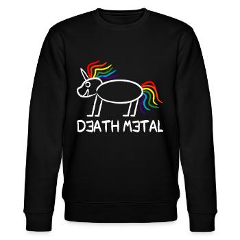 Death Metal Einhorn - Stanley/Stella Unisex Bio-Sweatshirt CHANGER  - Schwarz - Vorne - Nik (191cm) & Marisol (170cm)