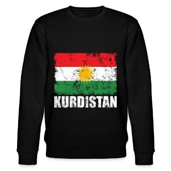 Kurdistan Flag - Stanley/Stella Unisex Bio-Sweatshirt CHANGER  - Schwarz - Vorne - Nik (191cm) & Marisol (170cm)