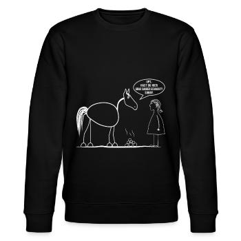 Pferd Pferdeliebhaber Stall Reitstall Koppel Pony - Stanley/Stella Unisex Bio-Sweatshirt CHANGER  - Schwarz - Vorne - Nik (191cm) & Marisol (170cm)