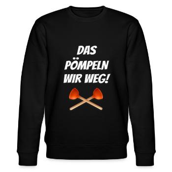 Das pömpeln wir weg Sanitärtechniker - Stanley/Stella Unisex Bio-Sweatshirt CHANGER  - Schwarz - Vorne - Nik (191cm) & Marisol (170cm)