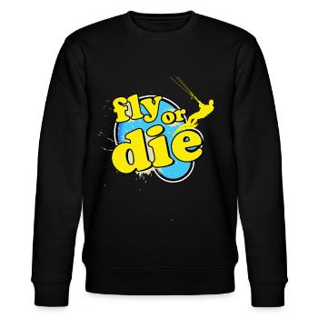 Kitesurfing, Kiteboarding - Stanley/Stella Unisex Bio-Sweatshirt CHANGER  - Schwarz - Vorne - Nik (191cm) & Marisol (170cm)