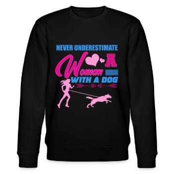 Hunde Sport, Canicross - Stanley/Stella Unisex Bio-Sweatshirt CHANGER  - Schwarz - Vorne - Nik (191cm) & Marisol (170cm)