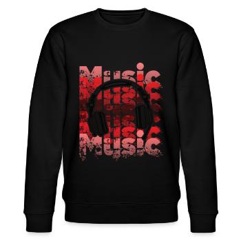 Headphones - Stanley/Stella CHANGER Unisex Organic Sweatshirt - black - Front - Nik (191cm) & Marisol (170cm)