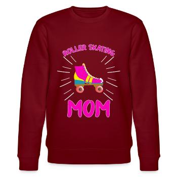 Rollerskate Geburtstagsmama Geschenke T-Shirt - Stanley/Stella Unisex Bio-Sweatshirt CHANGER  - Burgunderrot - Vorne - Nik (191cm) & Marisol (170cm)