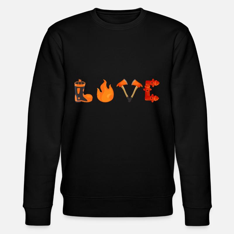 LOVE Firefighter - Stanley/Stella Unisex Bio-Sweatshirt CHANGER  - Schwarz