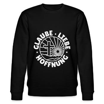 Glaube Liebe Hoffnung - Stanley/Stella Unisex Bio-Sweatshirt CHANGER  - Schwarz - Vorne - Nik (191cm) & Marisol (170cm)