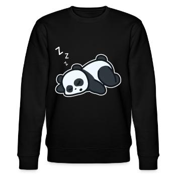 Tshirt Panda sleeping cute Panama bear - Stanley/Stella CHANGER Unisex Organic Sweatshirt - black - Front - Nik (191cm) & Marisol (170cm)