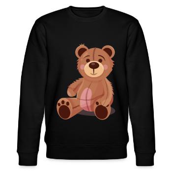 TShirt cute soft toy bear bear soft bear - Stanley/Stella CHANGER Unisex Organic Sweatshirt - black - Front - Nik (191cm) & Marisol (170cm)