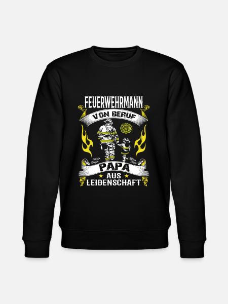 Feuerwehrmann Papa Feuerwehr Geschenk - Stanley/Stella Unisex Bio-Sweatshirt CHANGER - Schwarz