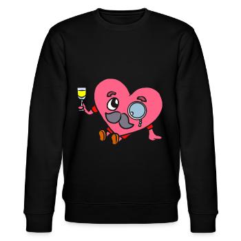 Herzblatt Herzchen Honey Liebling Schatz Herz Lieb - Stanley/Stella Unisex Bio-Sweatshirt CHANGER  - Schwarz - Vorne - Nik (191cm) & Marisol (170cm)