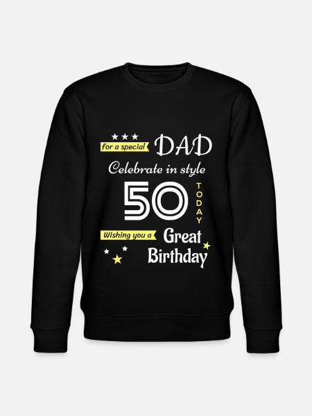 50th Birthday Gift for Dad - Stanley/Stella CHANGER Unisex Organic Sweatshirt - black