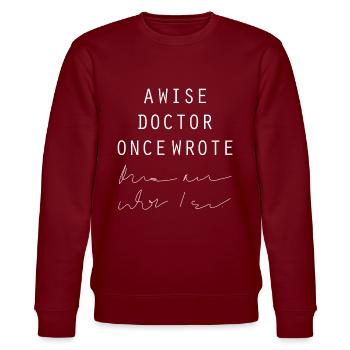 Oberarzt Doktor Arzt Geschenk - Stanley/Stella Unisex Bio-Sweatshirt CHANGER  - Burgunderrot - Vorne - Nik (191cm) & Marisol (170cm)