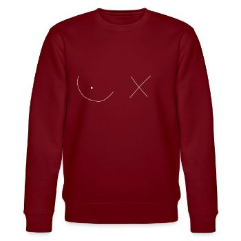 Breast Breast Cancer Screening - Stanley/Stella CHANGER Unisex Organic Sweatshirt - burgundy - Front - Nik (191cm) & Marisol (170cm)