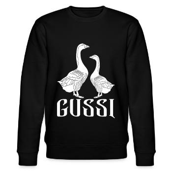 Russisch Gussi Gänse Russland - Stanley/Stella Unisex Bio-Sweatshirt CHANGER  - Schwarz - Vorne - Nik (191cm) & Marisol (170cm)