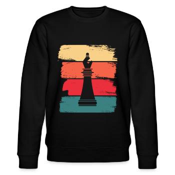 Läufer Leichtfigure Schachspieler Retro - Stanley/Stella Unisex Bio-Sweatshirt CHANGER  - Schwarz - Vorne - Nik (191cm) & Marisol (170cm)