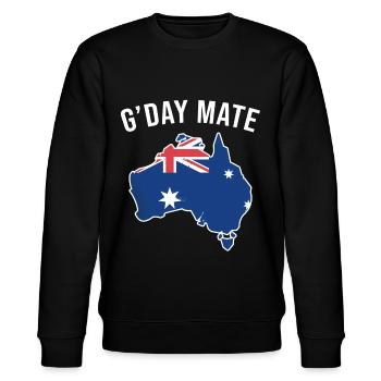 G day mate Australia - Stanley/Stella CHANGER Unisex Organic Sweatshirt - black - Front - Nik (191cm) & Marisol (170cm)