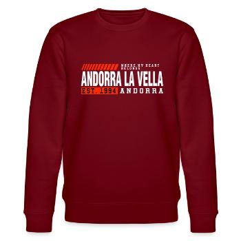 Awesome Andorra Gift Idea - Stanley/Stella Unisex Bio-Sweatshirt CHANGER  - Burgunderrot - Vorne - Nik (191cm) & Marisol (170cm)