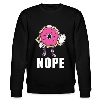 donut nope nein heute nicht - Stanley/Stella Unisex Bio-Sweatshirt CHANGER  - Schwarz - Vorne - Nik (191cm) & Marisol (170cm)