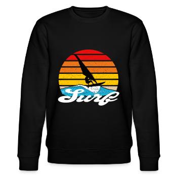 Surfboard windsurfing - Stanley/Stella CHANGER Unisex Organic Sweatshirt - black - Front - Nik (191cm) & Marisol (170cm)