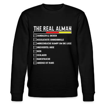 Alman Meme - Stanley/Stella Unisex Bio-Sweatshirt CHANGER  - Schwarz - Vorne - Nik (191cm) & Marisol (170cm)