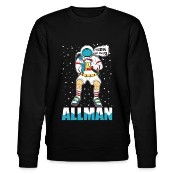 Alman Deutsche Meme Anzeige Sandalen Socken Bier - Stanley/Stella Unisex Bio-Sweatshirt CHANGER  - Schwarz - Vorne - Nik (191cm) & Marisol (170cm)