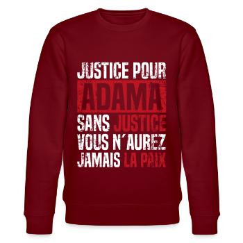 Égalité Anti Racisme Justive Pour Adama - Sweat bio CHANGER Stanley/Stella Unisexe - bordeaux - Devant - Nik (191cm) & Marisol (170cm)