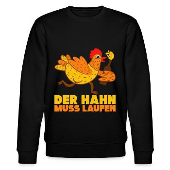 Der Hahn Muss Laufen Schlager Fan Geschenk - Stanley/Stella Unisex Bio-Sweatshirt CHANGER  - Schwarz - Vorne - Nik (191cm) & Marisol (170cm)