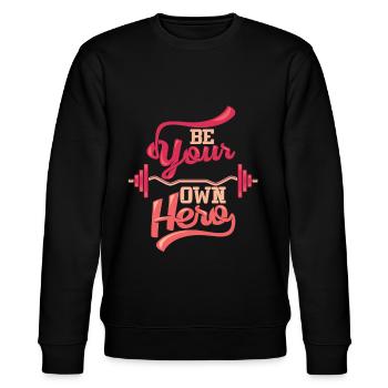 fitness - Stanley/Stella CHANGER Unisex Organic Sweatshirt - black - Front - Nik (191cm) & Marisol (170cm)