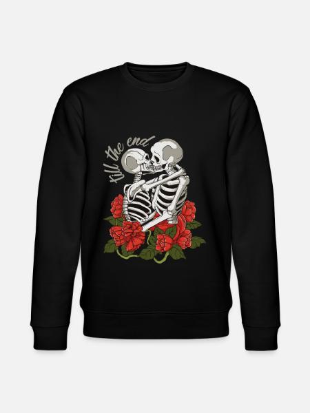 love, skull, roses, till the end of time, romantic - Stanley/Stella CHANGER Unisex Organic Sweatshirt - black