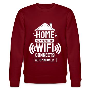 Cadeau de nerd Internet sans fil Wifi - Sweat bio CHANGER Stanley/Stella Unisexe - bordeaux - Devant - Nik (191cm) & Marisol (170cm)
