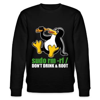Programmeur Sudo Rm Root Linux Tux Unix Insider - Sweat bio CHANGER Stanley/Stella Unisexe - noir - Devant - Nik (191cm) & Marisol (170cm)