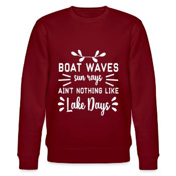 boat - Stanley/Stella CHANGER Unisex Organic Sweatshirt - burgundy - Front - Nik (191cm) & Marisol (170cm)
